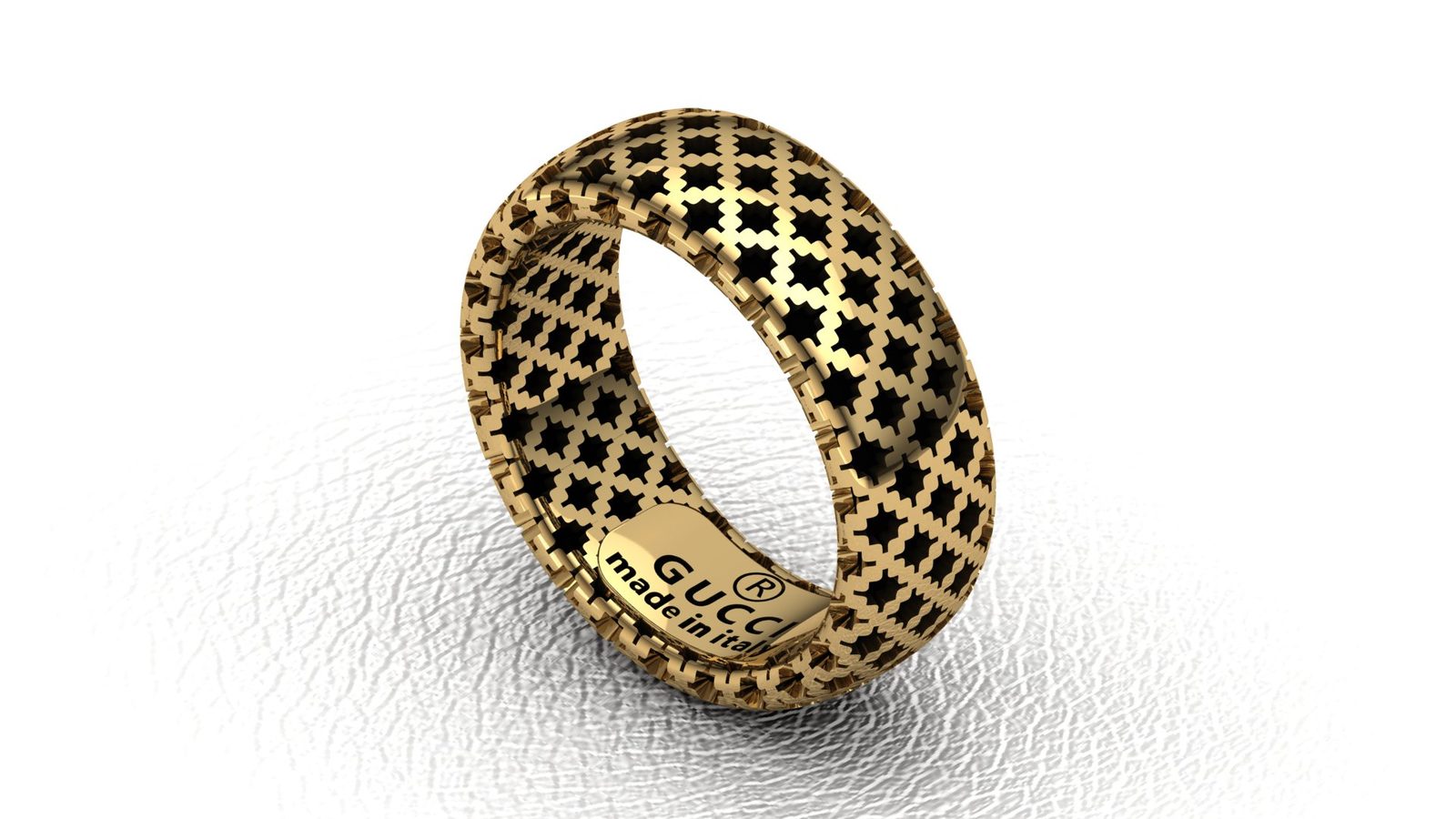 Classic Interlocking Motif Gold Ring CAD 000069
