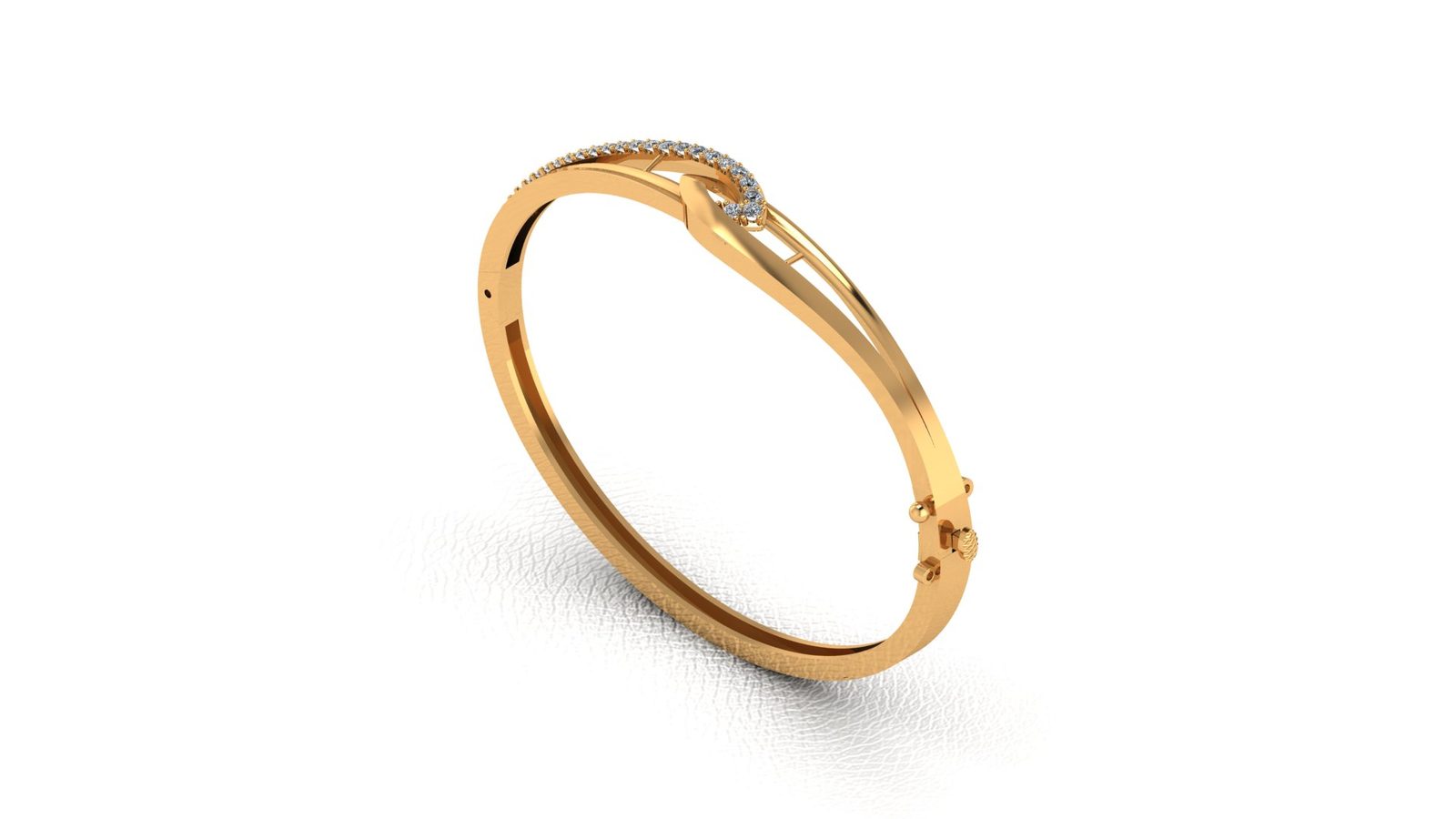 Royal Curve Diamond Gold Bracelet 3D Model 231026