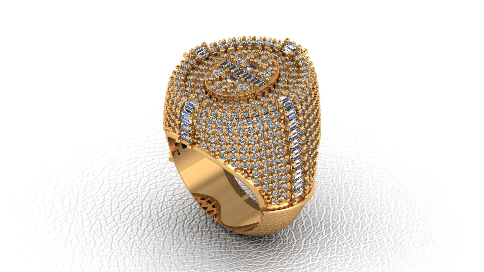 Royal Diamond Statement Ring 3D Model 000070