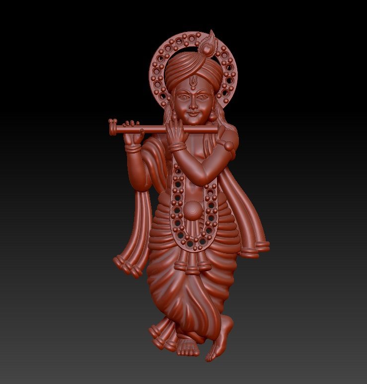Lord Krishna Playing Flute  3D Model Stl File Low Price 201026