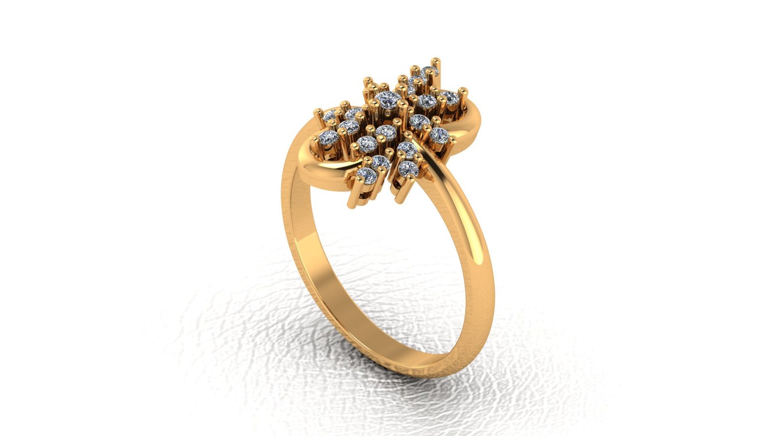 Premium Floral Solitaire Ring – 3D Model 000079